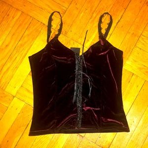 Gothic style, velvet burgundy top